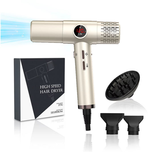 110000Rpm Multifunctional Lcd Digital Screen Hair Dryer BLDC Motor Ionic Hair Dryer for Salon Hotel Home Travel Use